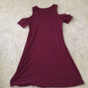 Cold shoulder trapeze dress
